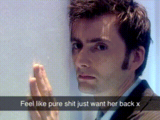 a man in a suit and tie says feel like pure shit just want her back