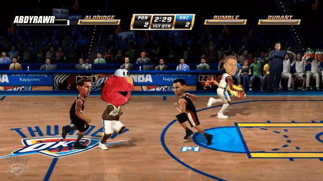 a basketball game is being played between abdyrawr and rumble
