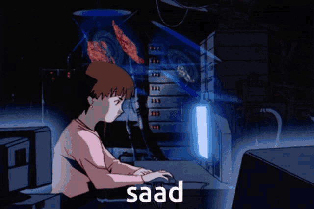 a cartoon of a boy sitting at a desk with the word saab written on the bottom