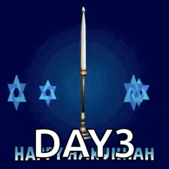a blue background with a menorah and the words happy hanukkah on it