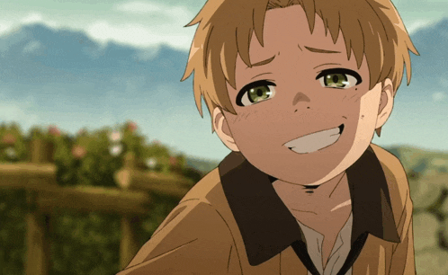 a young boy with brown hair and green eyes is smiling for the camera