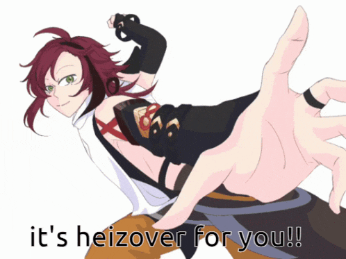 a drawing of a girl with the words it 's heizover for you