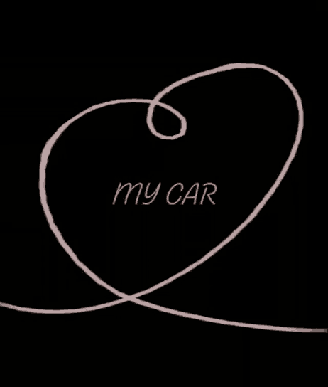 a drawing of a swirl with the words " my car " on it
