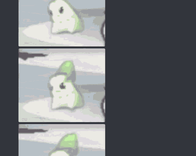 a cartoon of a ghost with a green leaf on its head .