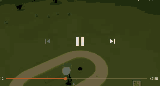 a cartoon character is standing on a track in a video game