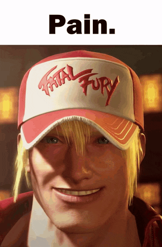 a man wearing a hat that says " trial fury " on it
