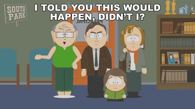 a south park cartoon with a sign that says south park