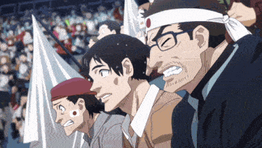 a man wearing glasses and a headband with a flag on his head