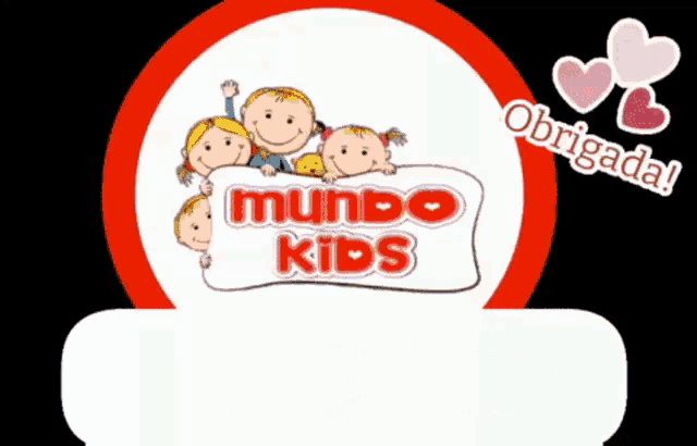 a logo for mundo kids with a red circle
