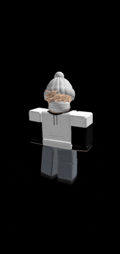 a 3d model of a person wearing a white hoodie and a white hat