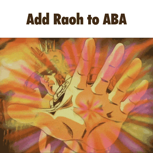 a picture of a hand with the words add raoh to aba on it
