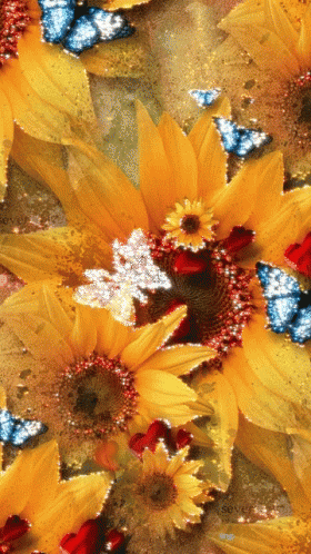 Yellow Flowers GIF - Yellow Flowers Butterflies GIFs