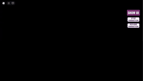 a screenshot of a video game showing a stop animation button