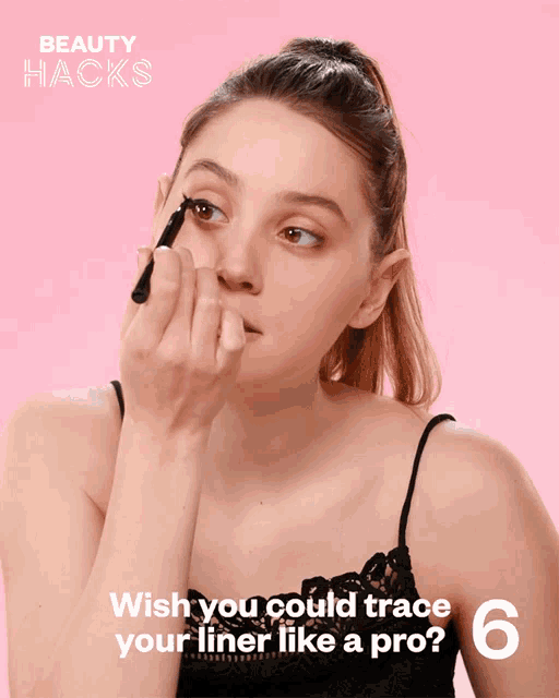 Wish You Could Trace Your Liner Like A Pro Pauline Du Manoir GIF - Wish You Could Trace Your Liner Like A Pro Pauline Du Manoir Adhesive Tape Hacks GIFs