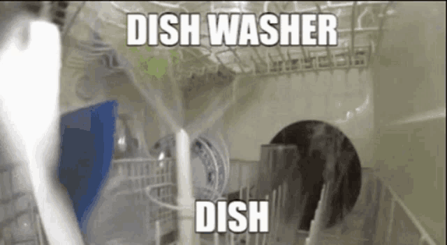 a picture of a dishwasher with the words dish washer dish written on it