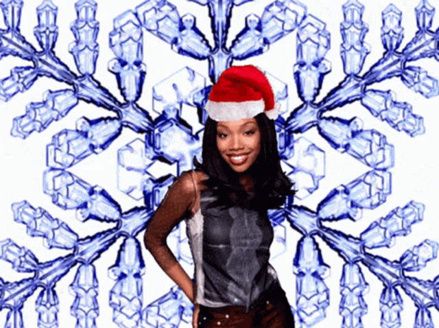 Moesha With Santa Hat Merry Christmas Moesha GIF - Moesha With Santa Hat Merry Christmas Moesha Smile GIFs
