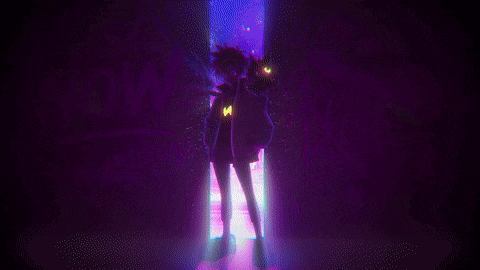 a cartoon character is standing in front of a sign that says " introduction beat break "