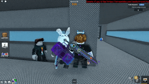 a screenshot of a video game shows a bunny holding a sword