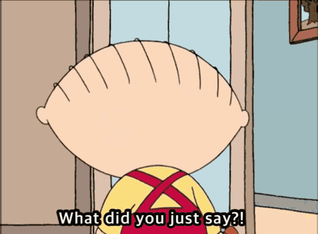 a cartoon character with the words what did you just say
