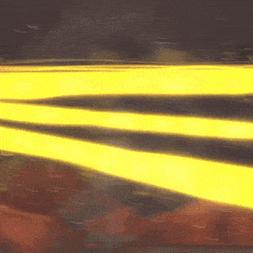a computer generated image of a purple and yellow beam