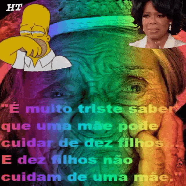 a cartoon of homer simpson crying next to a woman