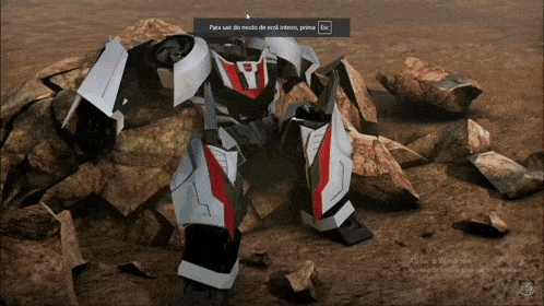 a computer screen shows a robot and says para sair do modo de