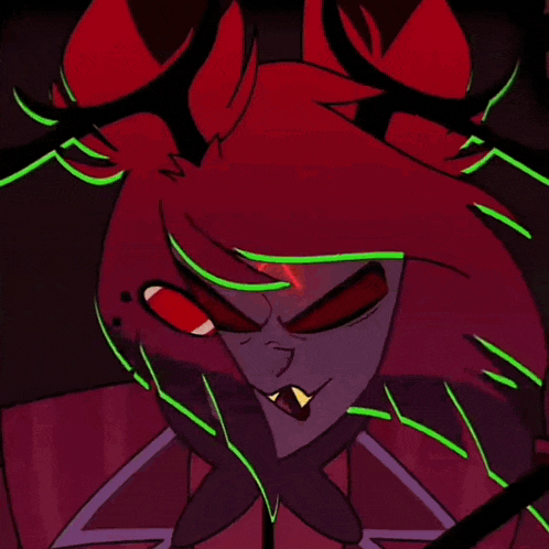 a cartoon drawing of a demon surrounded by monsters with red eyes