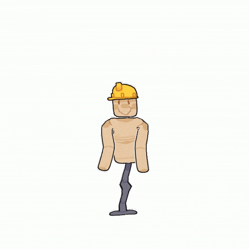 a cartoon of a naked man wearing a yellow hard hat .