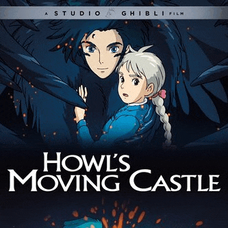 a movie poster for howl 's moving castle