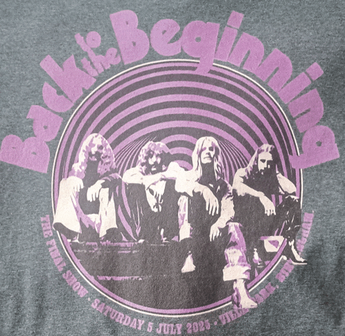 a poster for back to the beginning shows a group of men