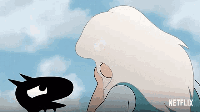 a cartoon of a woman with a netflix logo above her