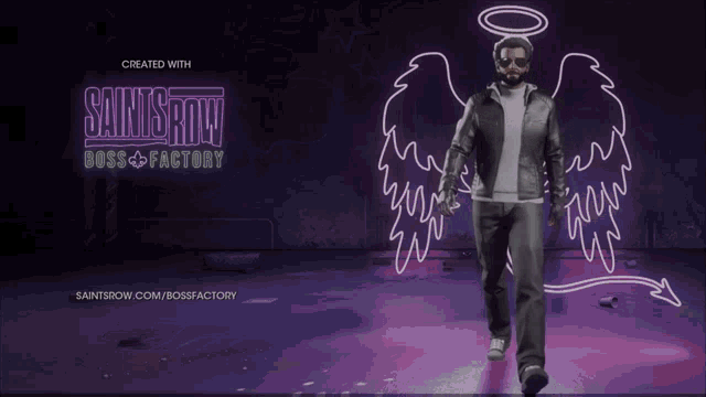 a poster for saints row boss factory