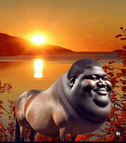 a cartoon of a horse with a man 's head on it