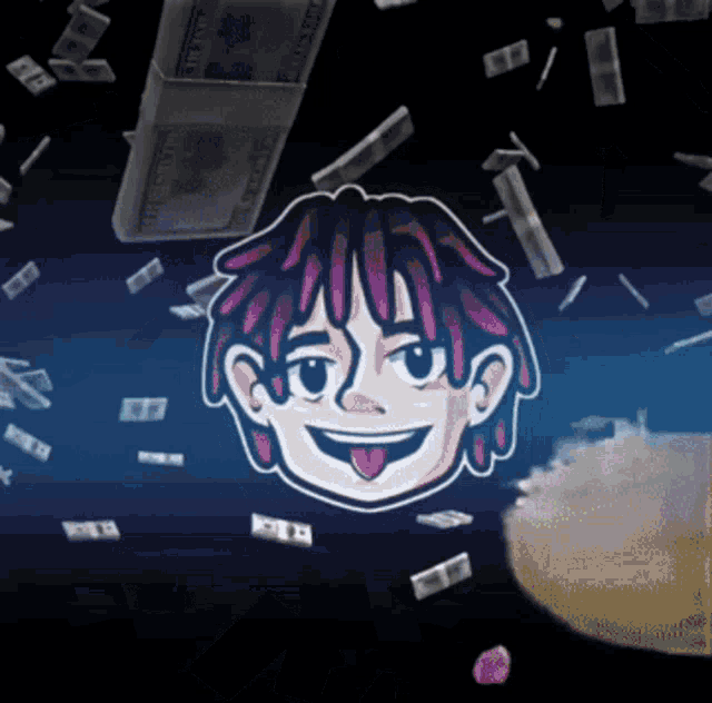 a cartoon drawing of a man surrounded by money that says one hundred dollars on it