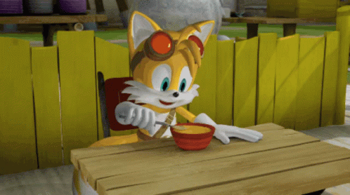 Tails Eats Cereal With A Fork Sonic Memes GIF - Tails Eats Cereal With A Fork Sonic Memes Tails Miles Prower GIFs