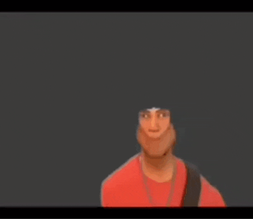 a cartoon character in a red shirt is pointing his finger up .