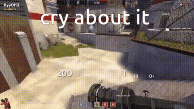 a screenshot of a video game with the words cry about it above it