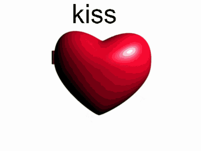 a picture of a boy and a girl in heart shaped frames with the word kiss below them