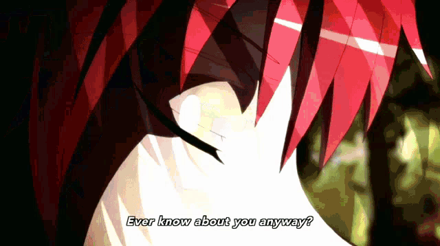 a close up of a person 's face with red hair and the words ever know about you anyway