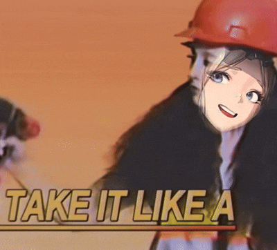 a woman holding a drill with the words take it like a
