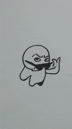 a black and white drawing of a cartoon character wearing a mask and giving the middle finger .