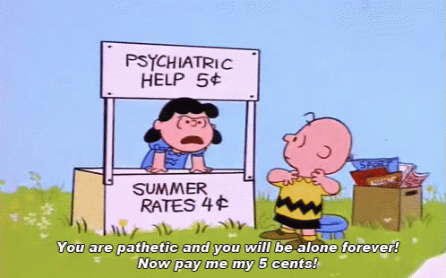 Bad Advice For A Bad Friend GIF - Peanuts Charlie Brown Psychiatric Help GIFs