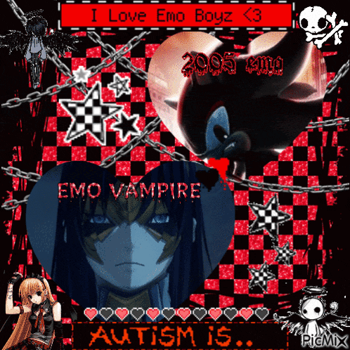 a poster that says emo vampire autism is on it