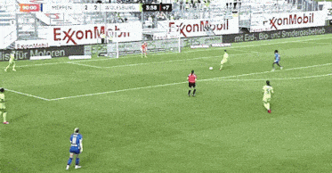 a soccer game between meppen and wolfsburg with the score 2 to 1
