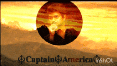 a picture of a man in a circle with the words captain america in shot