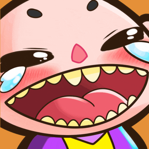 a close up of a cartoon character 's mouth with teeth