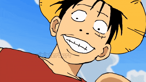 a cartoon drawing of luffy from one piece with the name misterart below him