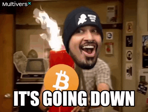 a man in a beanie is holding a coin with the letter b on it