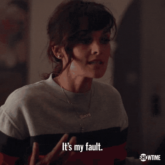 a woman says it 's my fault in a showtime advertisement