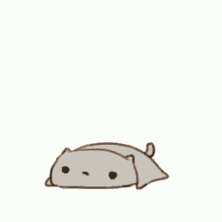 a cartoon cat is laying on top of a smaller cat .